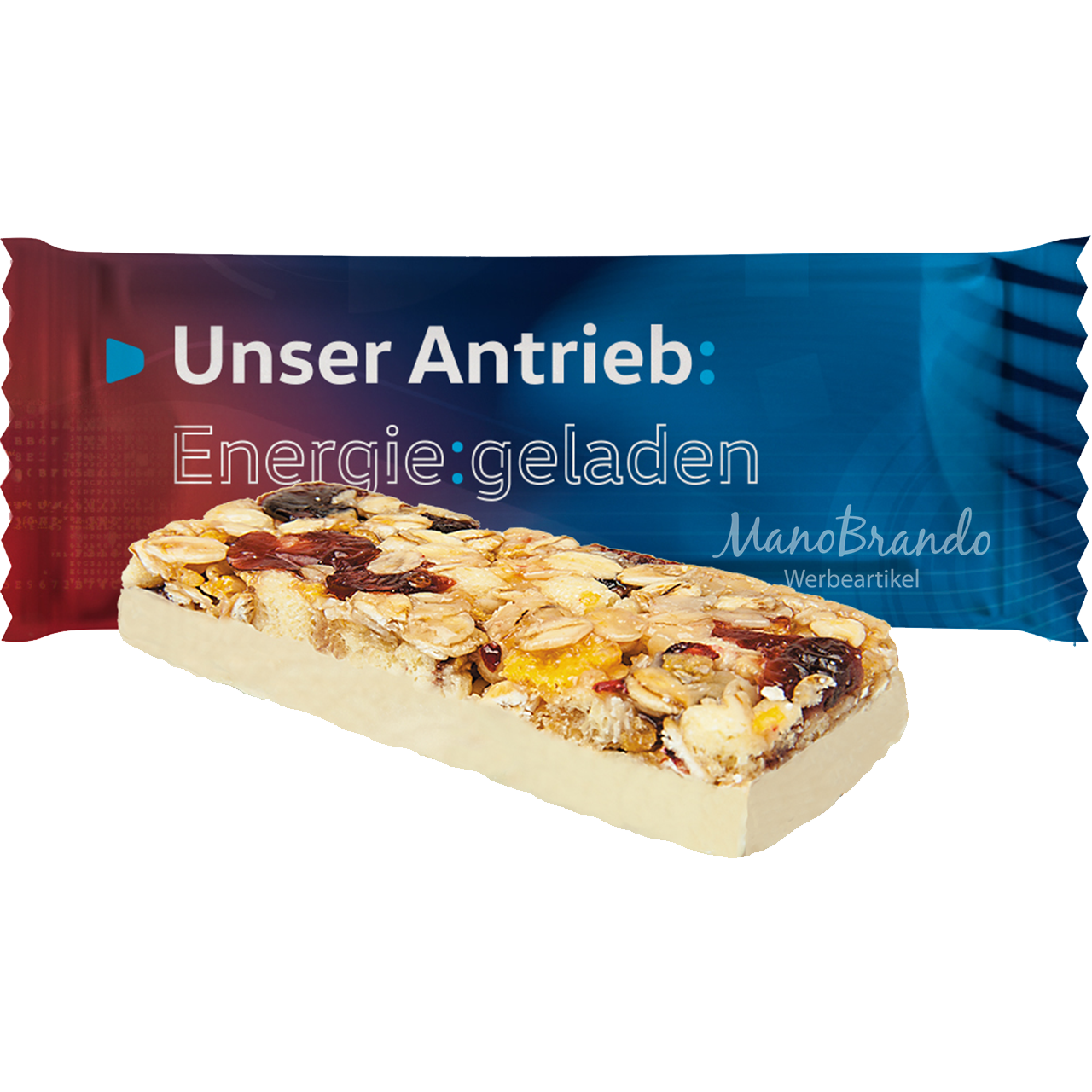 Müsliriegel bedruckt Vanille-Cranberry